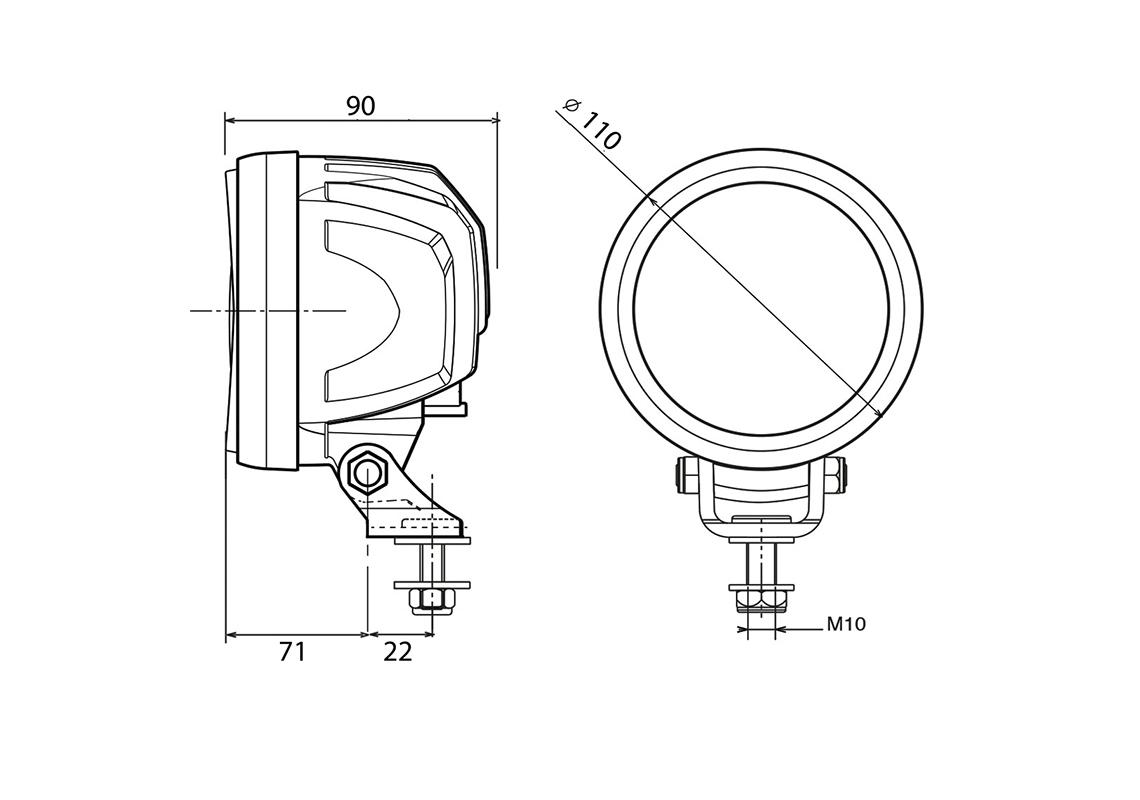 Faro da lavoro Heavy LED 12/100V